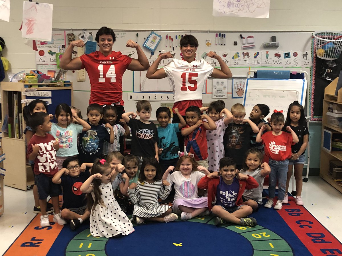 1234msr's tweet photo. Canyon HS boys read to our Pre-K class!!! Inspiration and leadership happens here!!
@GFESWildcats @Comal_Literacy @cisdnews @Supt_comalisd @kerrygain https://t.co/zj60JeOsF7