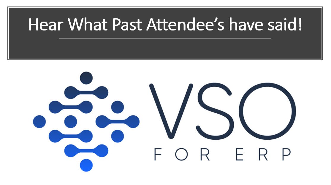 Want to hear first hand experiences of the VSO? Check out what past attendee’s have said about their participation in the VSO for ERP events!

ow.ly/N3SL50w7gF3

#VSOforERP #VSO #TEC #OracleJDE #Microsoft #Infor #SAP #brij #erpsoftware #erpimplementation #erpselection #sage