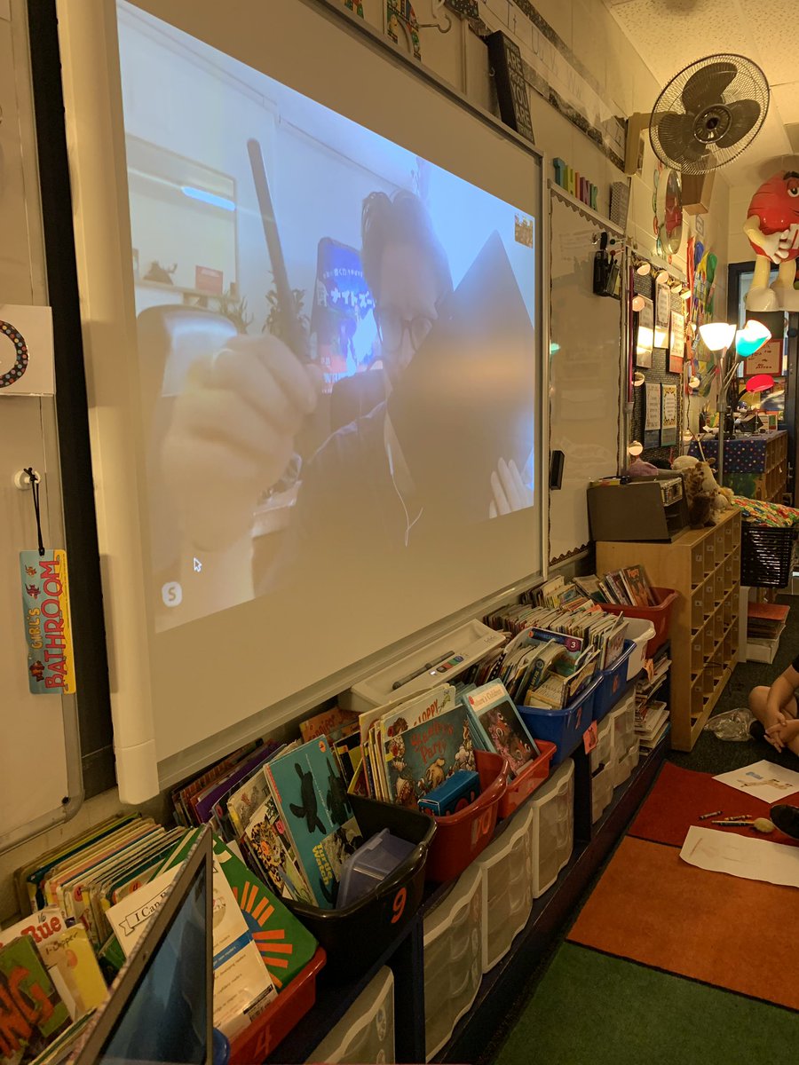 capper2teach's tweet image. Thanks @BuzzBurman for Skyping with us and sharing how you create your art for the @nightzookeeper books. Amazing experience for all students!