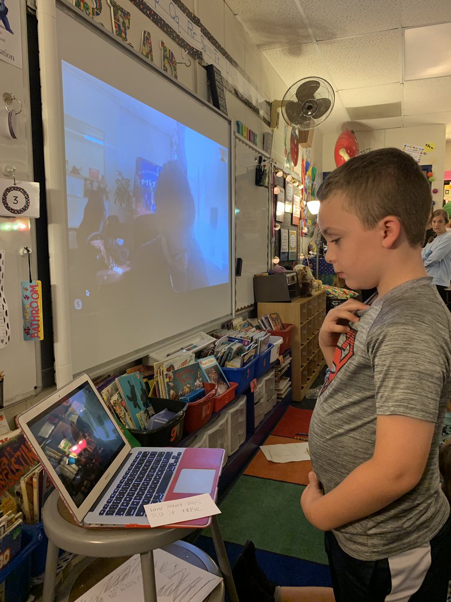 capper2teach's tweet image. Thanks @BuzzBurman for Skyping with us and sharing how you create your art for the @nightzookeeper books. Amazing experience for all students!