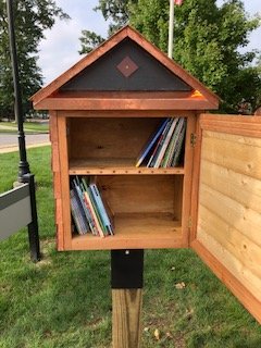 GCCEEC's tweet photo. We are so blessed to have families that help foster a love of reading in our community. Thank you Katie and Brent Ulisky and Ulisky Slate Roofing, LLC for donating and constructing our new community library!  #GCCEEC #gccedu https://t.co/PMNr0oqdNS