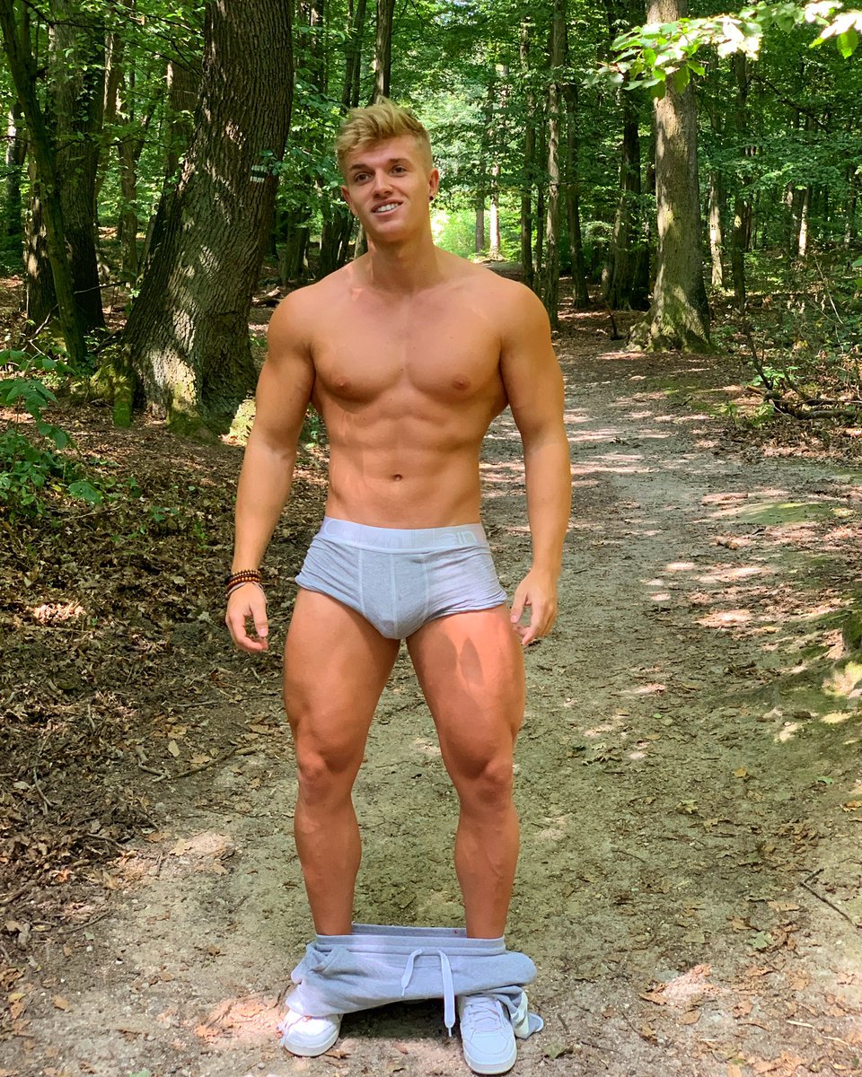 Showing off the package in the forest https://onlyfans.com/blondiepaul.