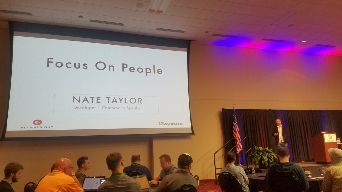 shaneschurch's tweet image. &quot;Focus On People&quot; - Keynote 2 at @amegala Prairie.Code() with @taylonr. #prairiecode #DSMUSA #software #peoplefirst