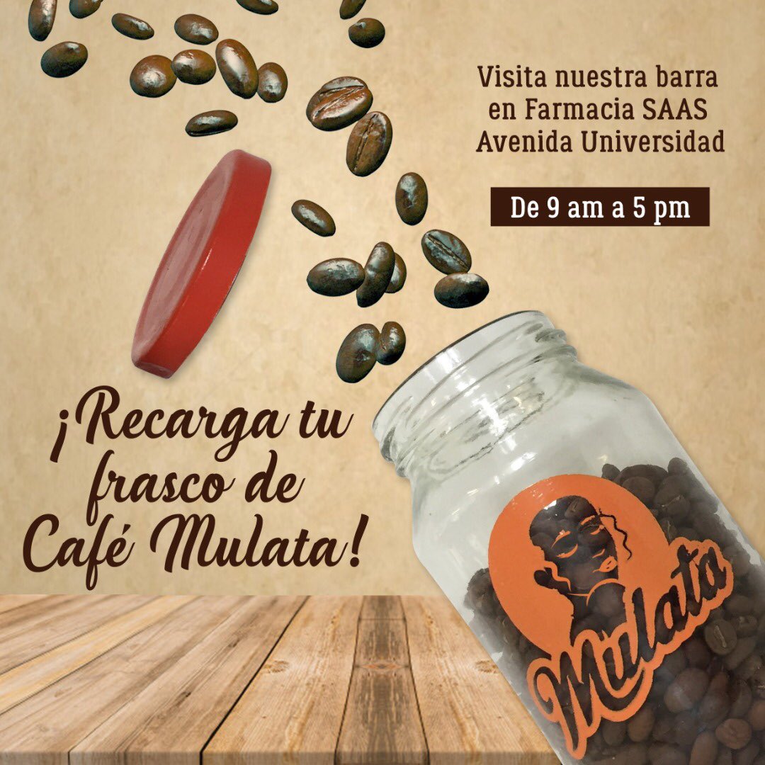 Los esperamos hoy en @saasavenidauni para que recarguen sus frascos de 180 grs de #CaféMulata ❤️☕️ ¡Estaremos de 9 am a 5 pm!
