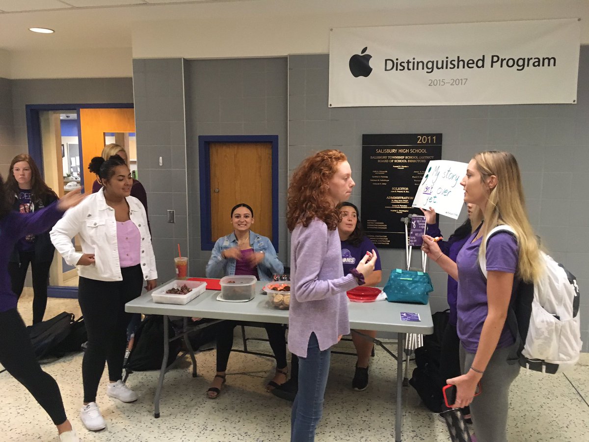 _FalconSTARs's tweet photo. Thank you to the MANY students & staff that wore #Purple today in support of #SuicidePreventionAwarenessMonth ๐๐ผ Remember: Your story isnโt over yet. You matter. Stay strong. Ask for help whenever needed! Suicide Prevention Hotline 1-800-273-TALK(8255) #YourSalisbury #FalconSTARs https://t.co/GXunuBfwnG