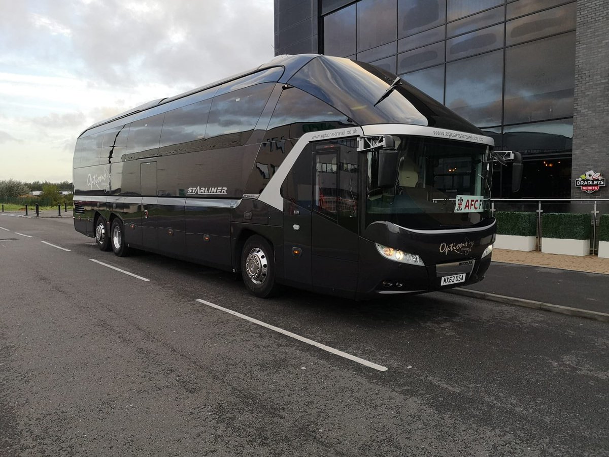 Today our driver has taken AFC Fylde to their away game against Yeovil Town. The team are travelling in our luxurious Starliner Team Coach which not only has a very modern external look but internal also.

Why not get in touch today to discuss your requirements?: