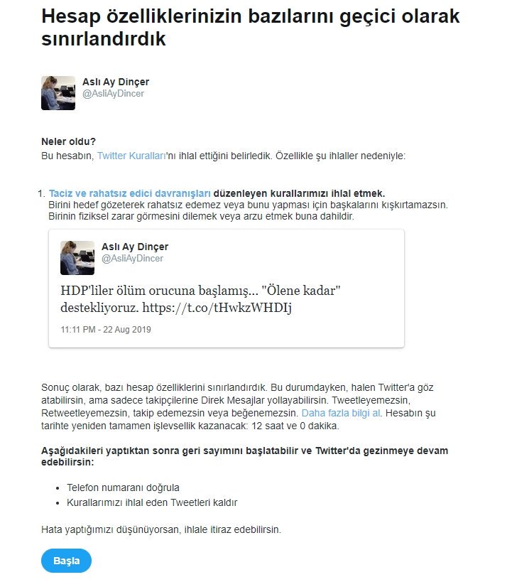 Arkadaşlar sayfamız HDP ve PKK'lılar tarafından saldırı altında

Nokta dahi olsa yorum yaparak destek olunuz. Bu tweet'i paylaşınız lütfen..

Hesabım 12 saatlik sınırlandırıldı.

Desteklerinizi bekliyorum.