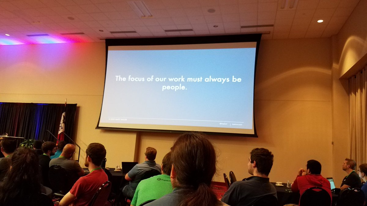 GBGames's tweet image. &quot;The focus of our work must always be people.&quot; - @taylonr #prairiecode