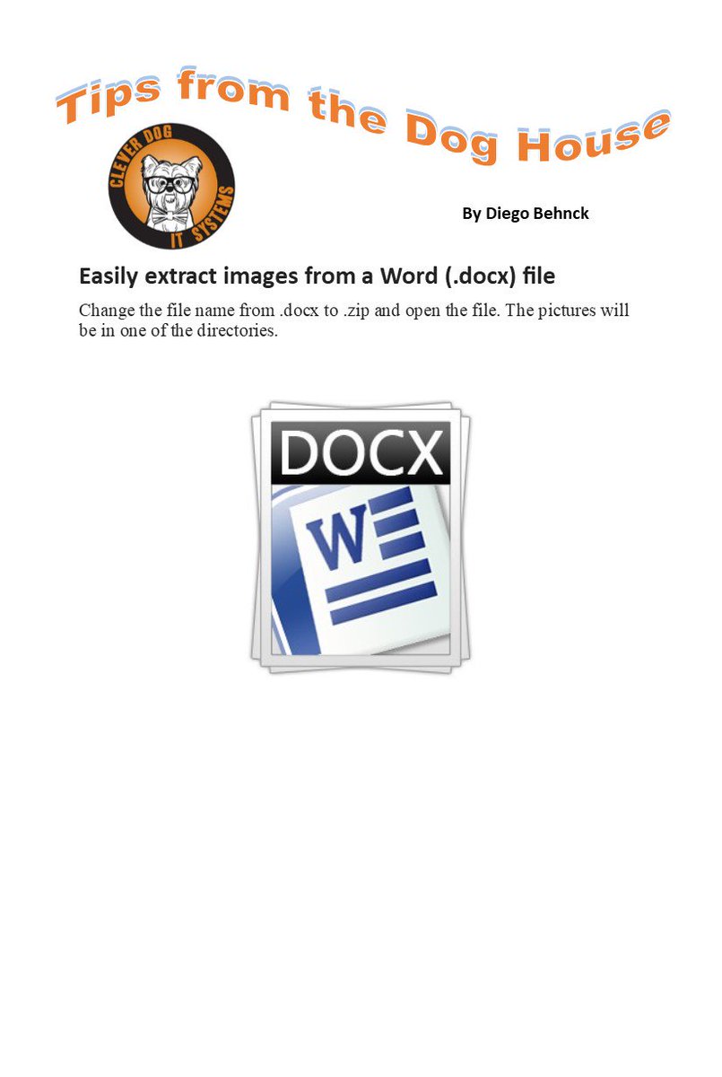 CleverDogIT's tweet image. #tipsfromthedoghouse #docx #zipfiles
