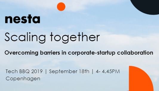 CReypens's tweet photo. Are you attending #TechBBQ2019? Sign up for the @nesta_uk workshop on overcoming barriers in corporate-startup collaboration! Sept 18th from 4 to 4.45PM #corpsandstartups #scalingtogether @SEP_EU @TechBBQ https://t.co/25ZmXprEW4