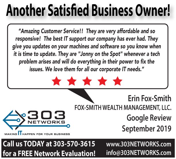 303Networks's tweet image. 303 NETWORKS
303-570-3615

#SmallBusinessTechnology
#ManagedITServices
#SmallBusinessComputers
#DenversBestIT
#ComputerConsultants
#ClientSatisfaction