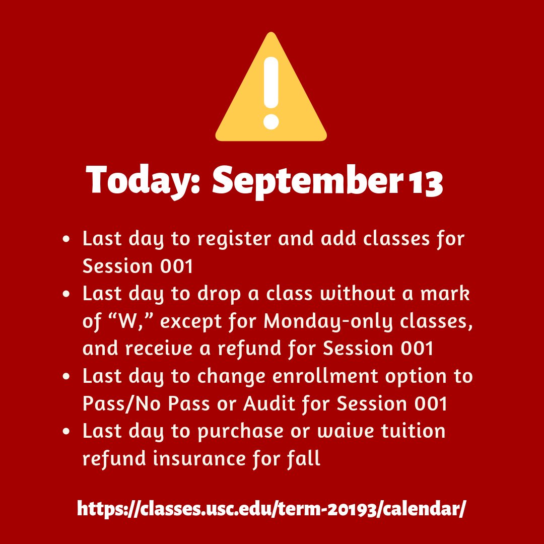 ascjadv's tweet photo. Happy Friday! Remember today is the last day (for session 001) to add/drop courses! See all important dates here: https://t.co/BMpgdrCtje https://t.co/Msy6qNeGLs