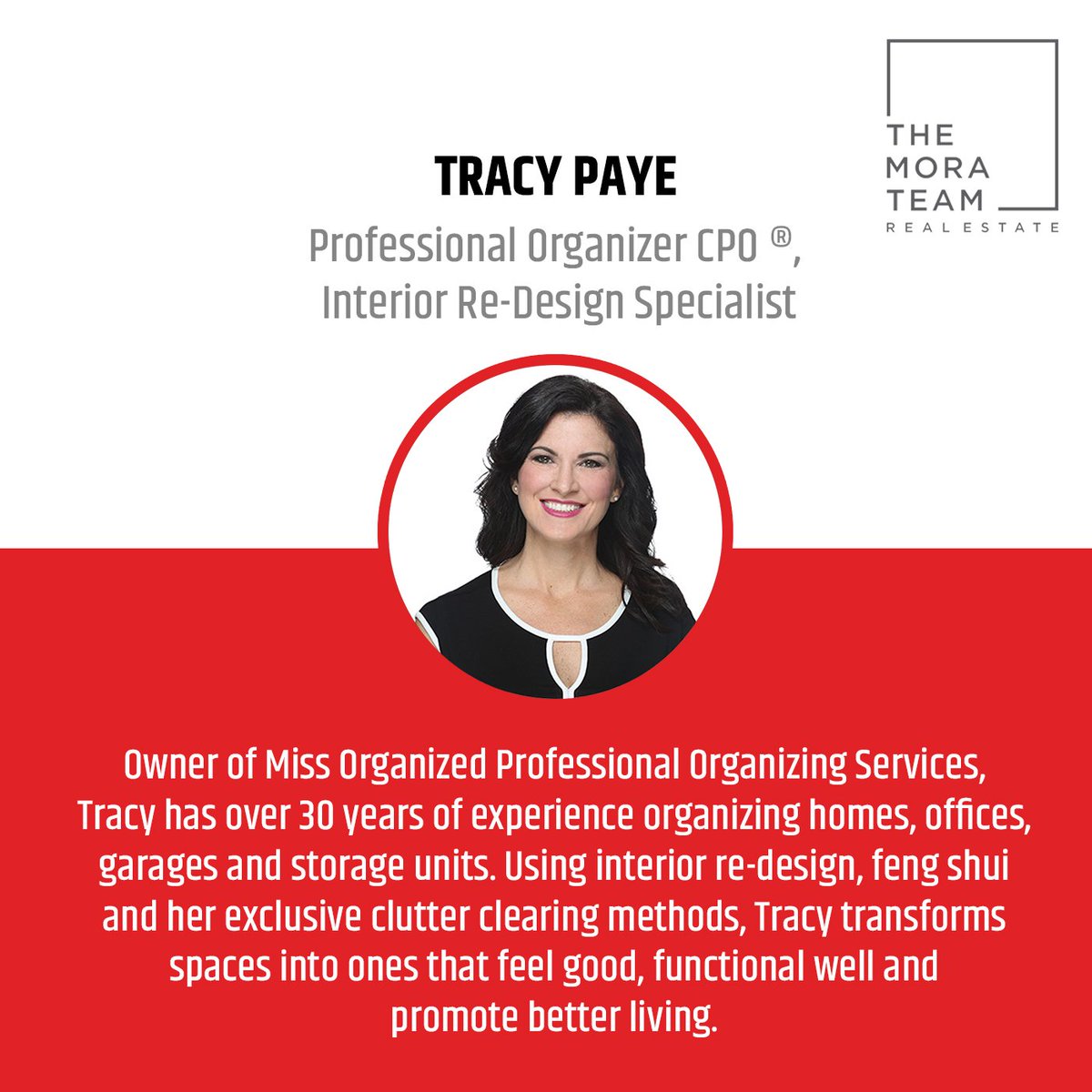 MoraSells's tweet photo. TRACY PAYE
Professional Organizer CPO , Interior Re-Design Specialist

Using interior re-design, feng shui and her exclusive clutter clearing methods, Tracy transforms spaces into ones that feel good, functional well and promote better living. https://t.co/l0rJT7qFKi