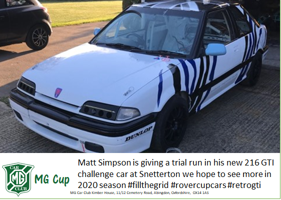 MGRoverCup's tweet photo. Rover 216 Gti Challange car breaks cover for Snetterton debut #retrogti #mgcuo #fillthegrid #mgroverracing https://t.co/14dnoz0flz https://t.co/9aMVrrFbmP