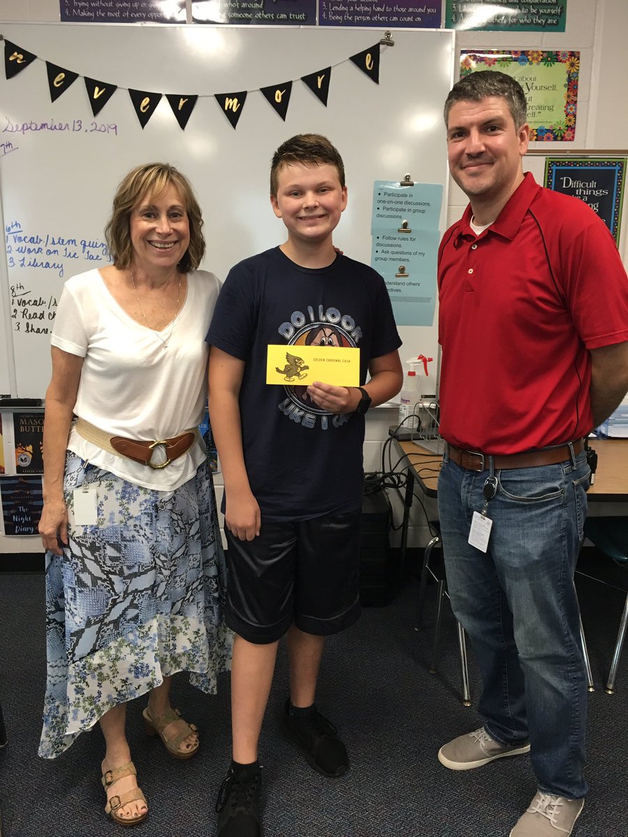 Congratulations to our first Golden Cardinal Cash, Alex! #southlearns