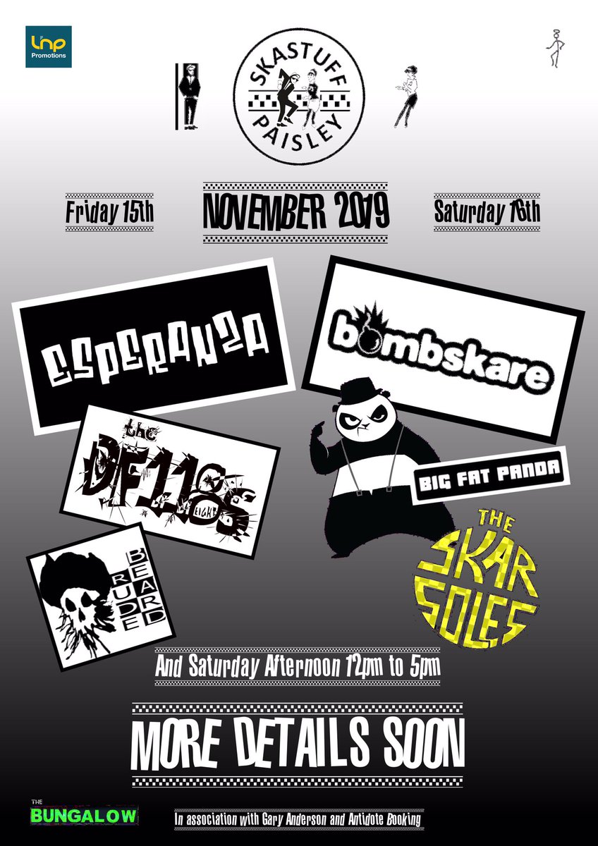 *** SkaStuff #Paisley advance lineup announcement ***
More details for you next week. Hope you all have an amazing weekend 😎🎶😊
