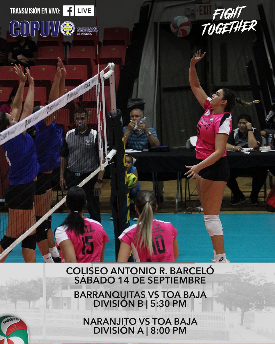 Ven y apoya a tus Llaneras de Toa Baja mañana sábado 14 de septiembre. Doble partido COPUVO B 5:30pm Copuvo A 8:00pm.Transmisión a las 8pm narrada por Daniel Portela y comentarios Javier Rivera ¡Te esperamos!