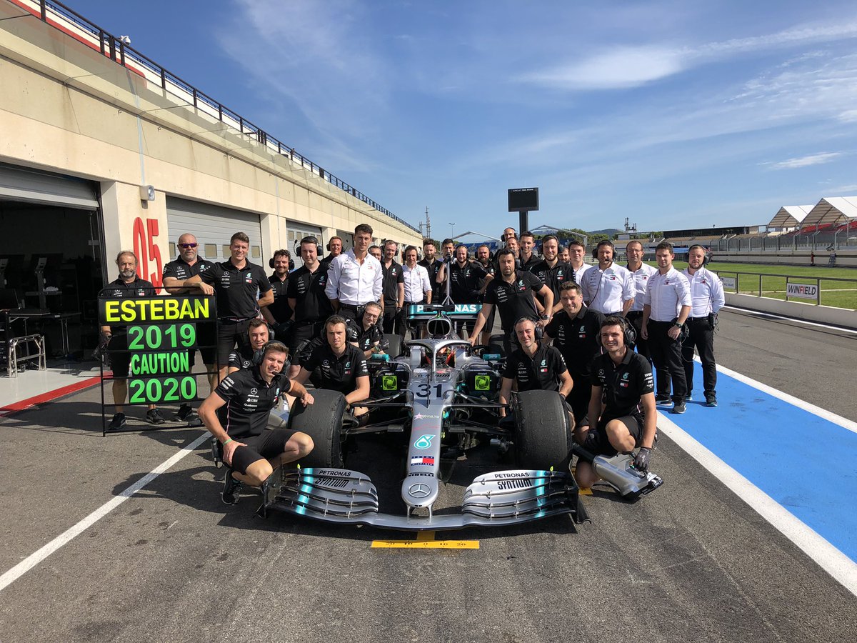 OconEsteban's tweet photo. End of 2 testing days with MercedesGP such a great feeling to be back in the car after 10months of wait !
But sorry boys caution in 2020 won’t happen 🤷🏻‍♂️😋! #EO31 https://t.co/4r2SCCldC0