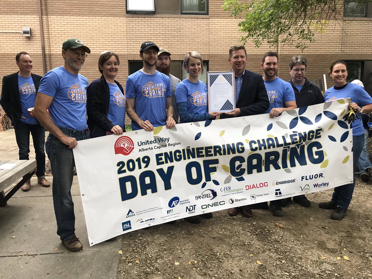 _CLCampbell's tweet photo. The Engineering Day of Caring for @myunitedway has raised $19 million over 13 years. Today we have 16 firms, 70 volunteers, and a $100k project to rebuild this courtyard at McCauley Seniors Residence #engineeringdayofcaring #2019engineeringchallenge #unignorable https://t.co/ldafZDjAXp