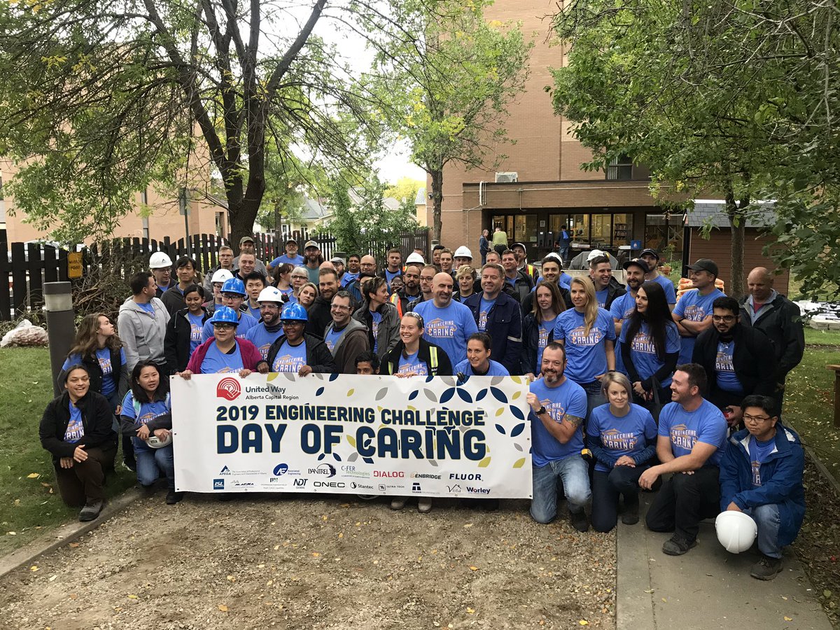 _CLCampbell's tweet photo. The Engineering Day of Caring for @myunitedway has raised $19 million over 13 years. Today we have 16 firms, 70 volunteers, and a $100k project to rebuild this courtyard at McCauley Seniors Residence #engineeringdayofcaring #2019engineeringchallenge #unignorable https://t.co/ldafZDjAXp