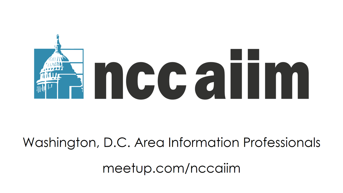 DC-area Information and Technology Professionals: 

Follow x.com/nccaiim and join us for an event. Network and grow with us!

#AIIM #IIM