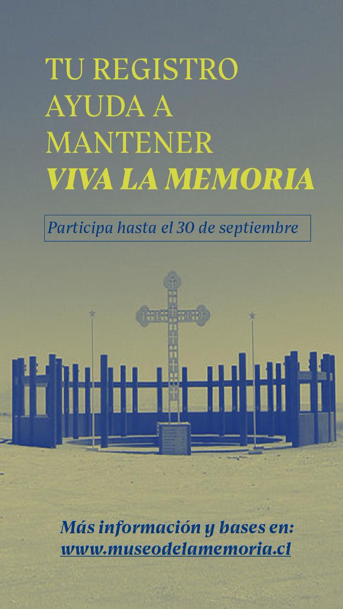 Septiembre es el mes de la #memoria y los #DDHH; ayúdanos a difundirlos. Fotografía un #sitiodememoria, sube tu foto a <a href="/WikiCommons/">Wikimedia Commons</a> y participa de #RevelandoSitios, iniciativa que impulsamos con el <a href="/MuseoMemoriaCL/">Museo de la Memoria y los Derechos Humanos</a>. Conoce cómo participar en memoria.wikimedia.cl #WikiDDHH