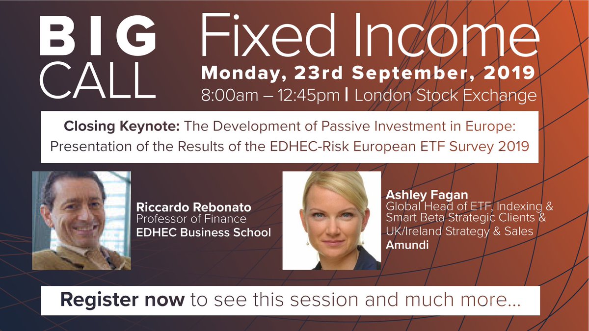 ETF_Stream's tweet photo. With just 10 days to go until our Big Call: Fixed Income ETFs event at the @LSEplc, we are delighted to announce that the brilliant Riccardo Rebonato and Ashley Fagan will be joining us!
We have a few tickets left so get yours now: https://t.co/mUO9WmpAwd
#ETFs #etfevent https://t.co/6G3smCuGjH