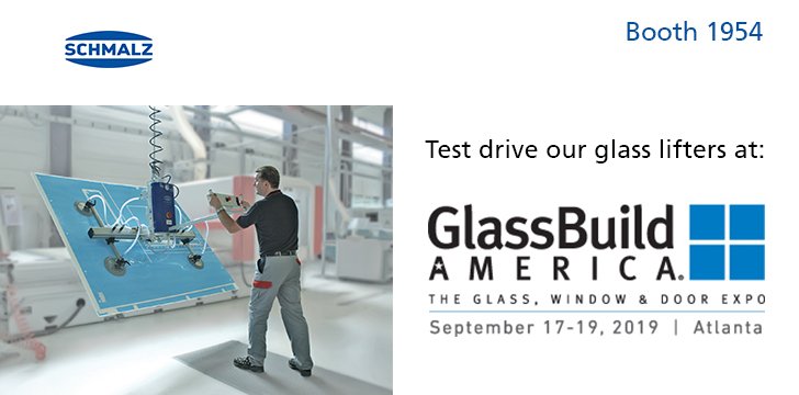 We'll be offering opportunities to test drive our VacuMaster Window Comfort 500, for the ergonomic handling of glass sheets up to 500 kg (1,100 lbs.). at GlassBuild America in Atlanta, next week.

or details on this manual lifter see: ow.ly/a6Y150w8Eai