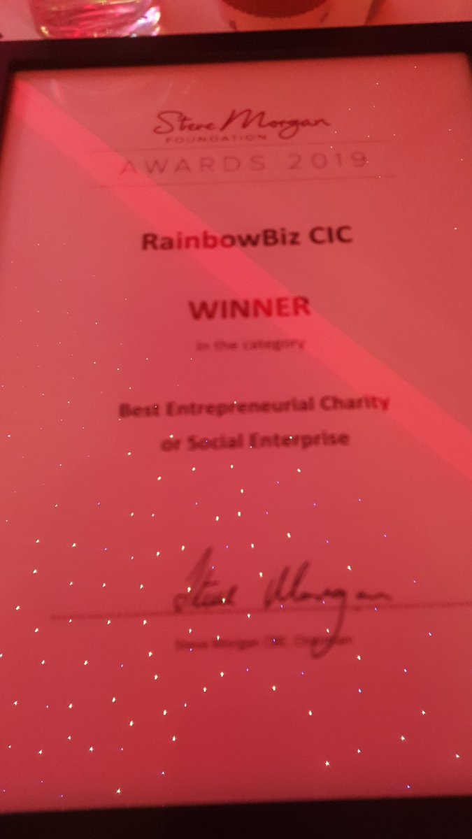 MDoddSE's tweet image. Well done RainbowBiz, winners of the Morgan Foundation Entrepreneur Award for Social Enterprise.