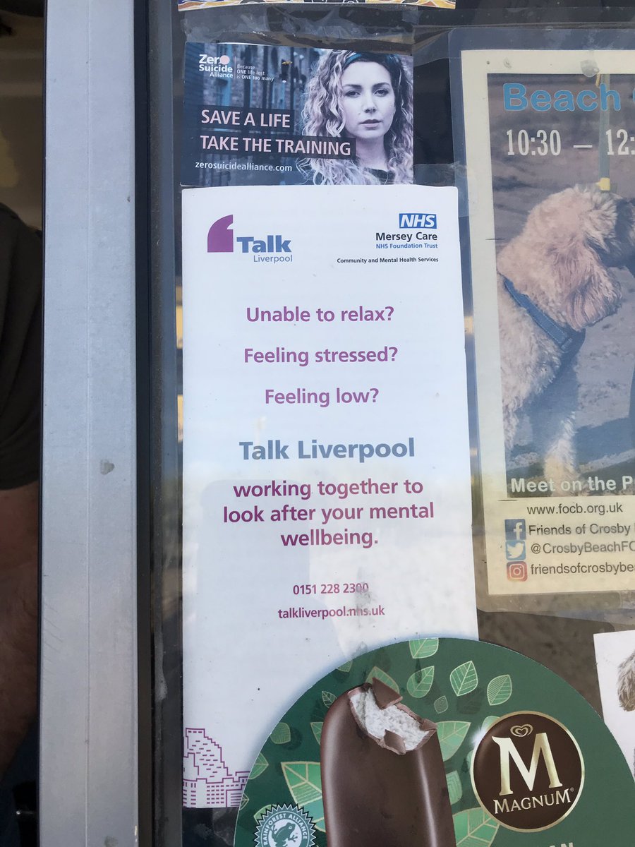 Amazing the see the @Zer0Suicide and @talk_lpool on the ice cream van at Crosby beach. The owner said he gets a lot of people coming down who may need support and he can recommend the services. Fab promoting 👏🏻 @Mersey_Care @derkiman @donarobbo @JustLynnMC #MentalHealthMatters