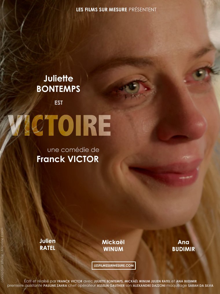 VICTOIRE sera projeté (avec 7 autres court-métrages) à la SACD le lundi 14 octobre à 18 h 45 et 20 h / Infos et résa (obligatoire) à : desgensbienprod@gmail.com / Avec les talentueux Juliette Bontemps, Julien Ratel, @AnaBudimir_ et Mickaël Winum