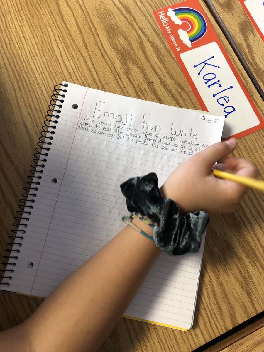 MrsDuff5thGrade's tweet photo. Using emoji prompts to spark writing ideas. Happy Friday! https://t.co/wdurtry2nr
