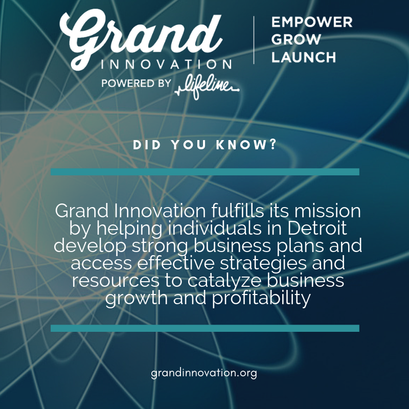 LifeLineDetroit's tweet image. Did you know?

Grand Innovation fulfills its mission by helping individuals in Detroit develop strong business plans and access effective strategies and resources to catalyze business growth and profitability. Learn more at grandinnovation.org!