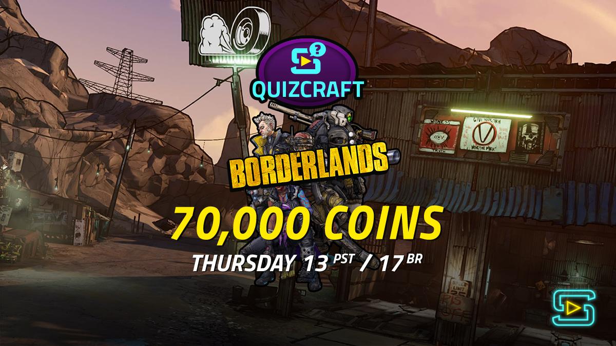 StreamCraftHQ's tweet image. We&apos;re joining the hype train for #Borderlands! Come on down next Thursday (the 19th) for #trivia on the entire Borderlands series, all for your chance to win 70,000 StreamCraft #Coins! 💰