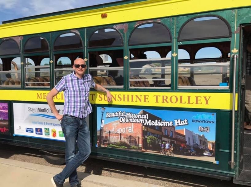 Today is the launch of the Medicine Hat Sunshine Trolley. What a cool way to see our beautiful downtown &amp; The Historic Clay district. Thank you to Tourism Medicine Hat &amp; everyone else who helped make this happen. Add a trolley tour to your bucket list, you will love it!