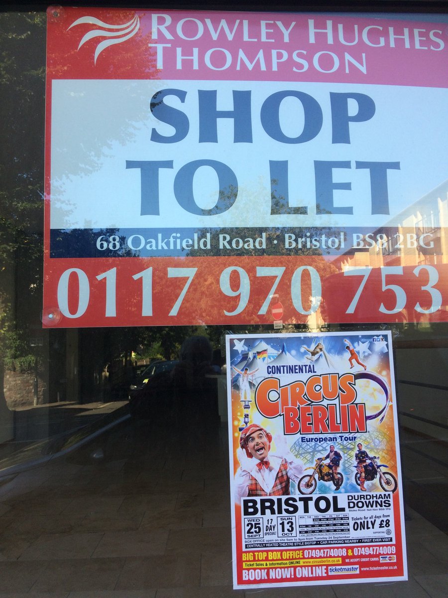 SaveRedlandLibr's tweet photo. So many empty shops within 75 metres of #RedlandLibrary #Bristol

At least #CircusBerlin has free window space for its fly posting https://t.co/KNnmxUhO4y
