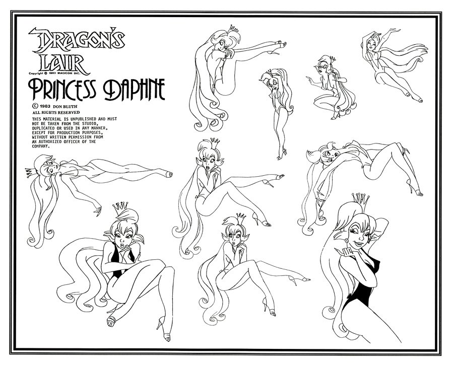 ...Some great model sheets of #DonBluth `s #Daphne  from #DragonsLair & Kimmy from #SpaceAce 