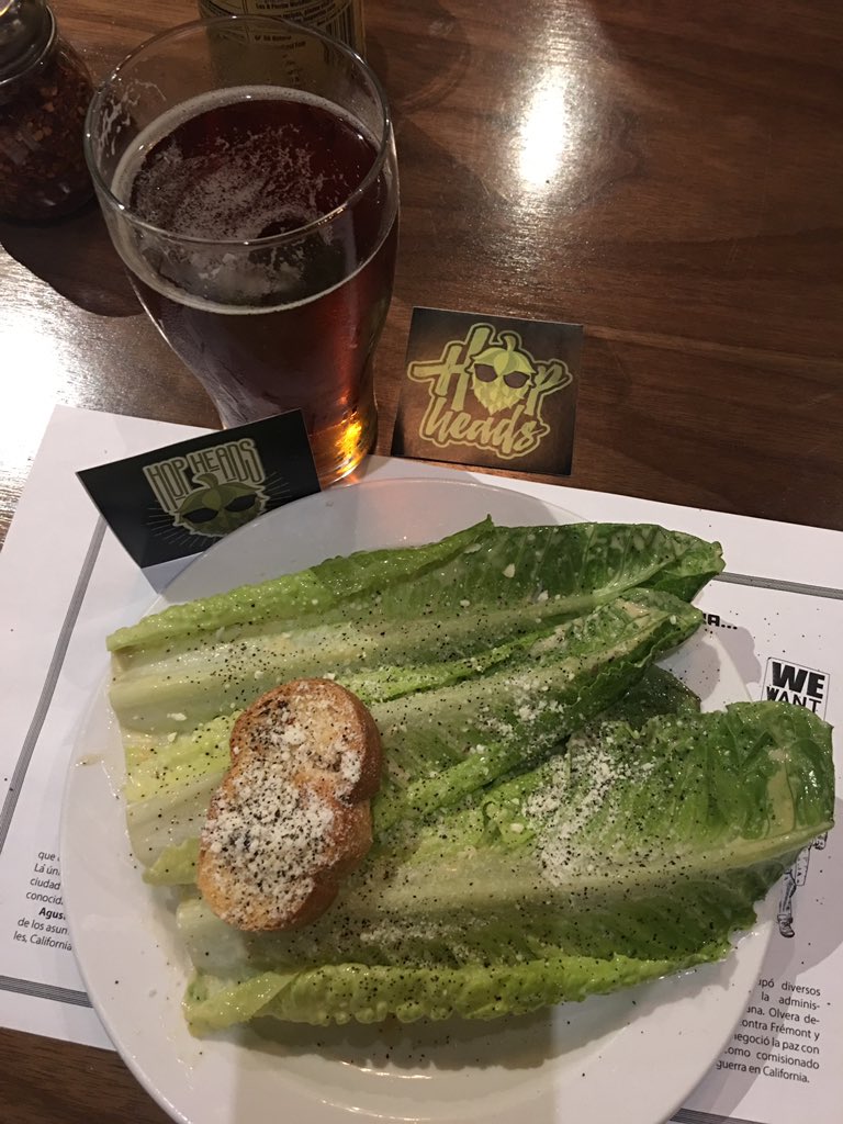 A Ceaser Salad and #EnglishBrownAle Food Pairing #HopHeads #CraftBeer