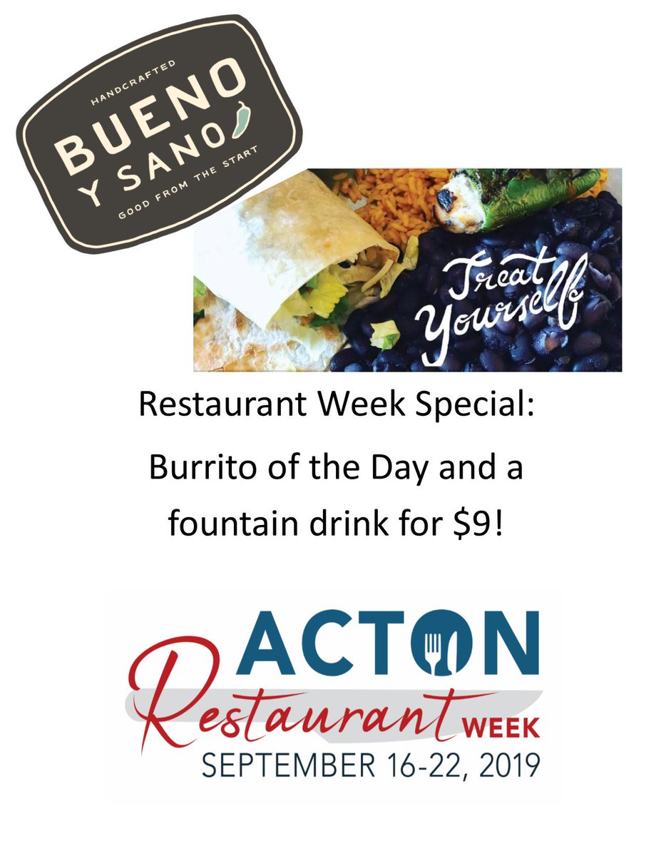 ActonWeek's tweet photo. #BuenoYSanoActon has joined the fun.  Check out their special!
#BuenoYSano #Burrito #Burrrrrito #foodie #nomnom #eat #MexicanFood #BlackBeans #SourCream #Guacamole #Salsa #ActonRestaurantWeek #ActonMA  #diningout #RestaurantWeek #WhereToEatBoston #MetroWestBoston #MiddlesexWest https://t.co/5eb8kcp3zQ