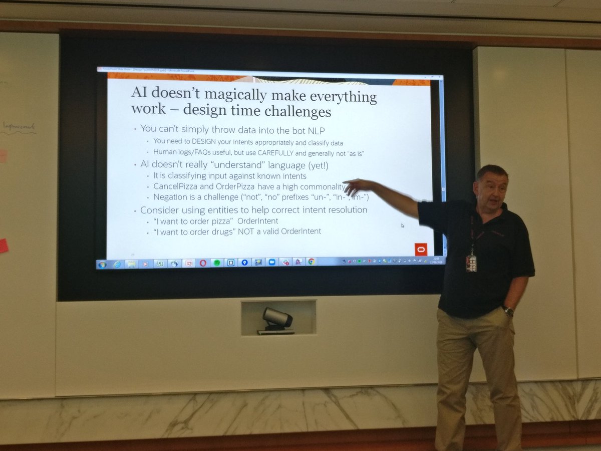 iamsoham's tweet photo. #AI is not #MAGIC. @gwronald says : Take care of your design & runtime time challenges.. #OOW19 #ORACLEPAC https://t.co/2WntGY8mIn