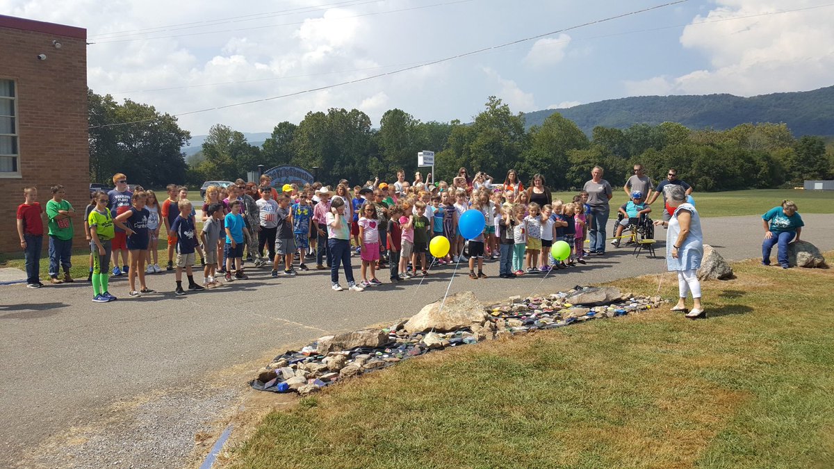 RichValleyEl's tweet photo. Great afternoon for official opening of RVES Rock Garden! https://t.co/LgeI3ZeZRo