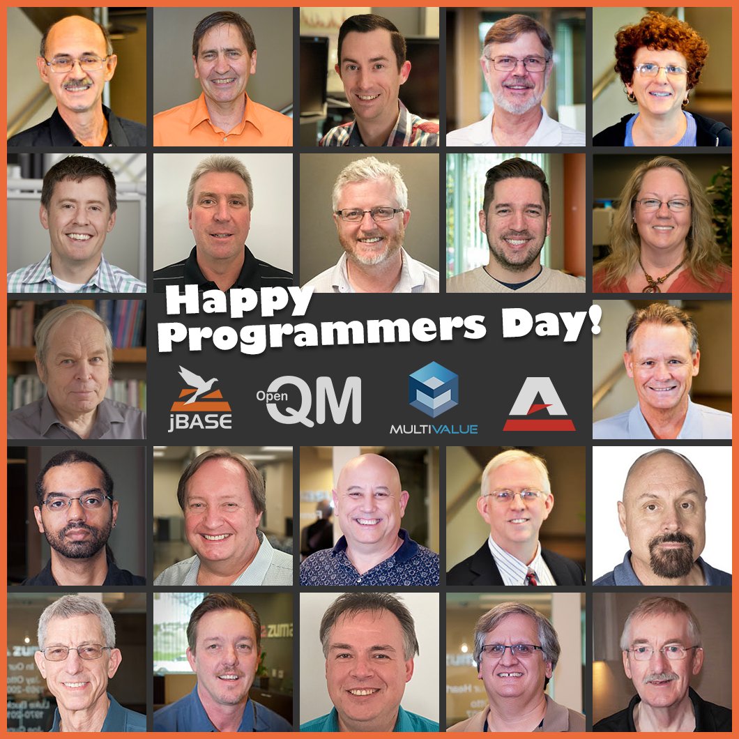 Zumasys's tweet photo. Happy Programmers Day to our team of programmers and yours! #multivalue #jbase #openqm #ProgrammersDay https://t.co/vJMFVUCZRE