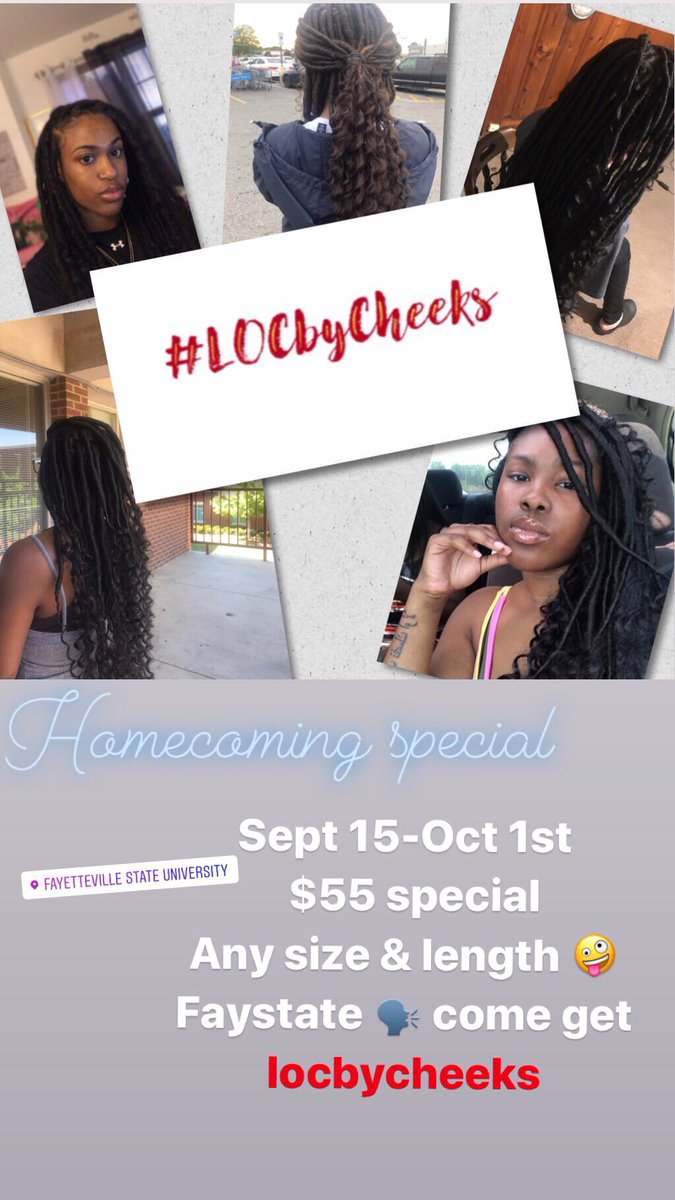 itsscheeks's tweet photo. Taking appointments starting this weekend ๐ฃ $55 any size & length ladies!!!! #Faystate #Faystate20 #Faystate21 #Faystate22 #Faystate23 GET LOC BY CHEEKS๐ https://t.co/N2gjdilmZE