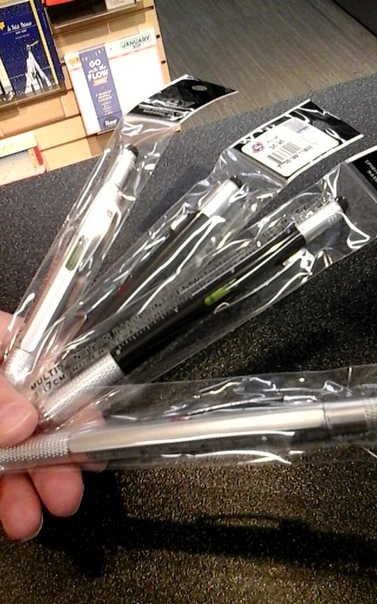 CoopMIT's tweet photo. Get on my level!  MIT multifunction pens include a level, a stylus, a ruler, and screwdrivers. Be prepared! https://t.co/CehZ4lUiWV