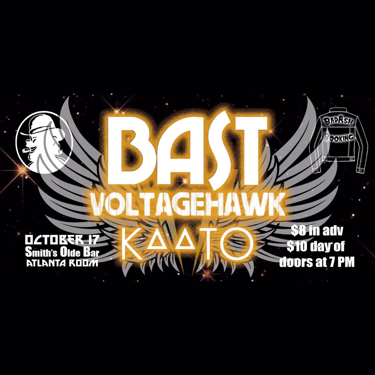 KAATO w/ @musicofbast + <a href="/voltagehawkband/">VOLTAGEHAWK</a> ✨
Atlanta, GA. 17th of October. 
Put together by <a href="/BadAsh1973/">Ash of 1000 Corpses</a> 
See you there! 😍