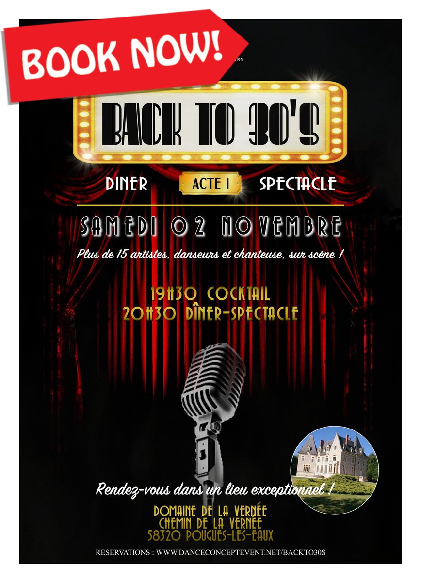 danceconceptco's tweet photo. ‼️ RÉSERVATIONS OUVERTES ‼️

➡️ https://t.co/vyFh6fAlPt

Vous pourrez retrouver les informations sur notre dîner-spectacle « BACK TO 30´S » : accès, billets, programmation, etc... Et vous pourrez acheter vos billets en ligne en toute sécurité ! Ne tardez pas 🥂🔥

A TRÈS VITE 🎩 https://t.co/PVz35dUPk9