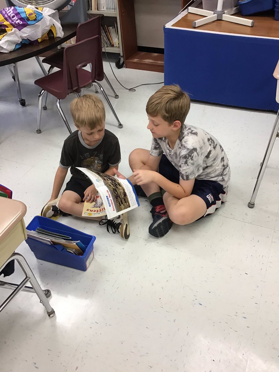 teachfirst100's tweet photo. Reading Buddy Day!!  Each Friday, we read with Mrs. Rausch’s class! @mrs_rausch5 https://t.co/PTIQrg2lFg