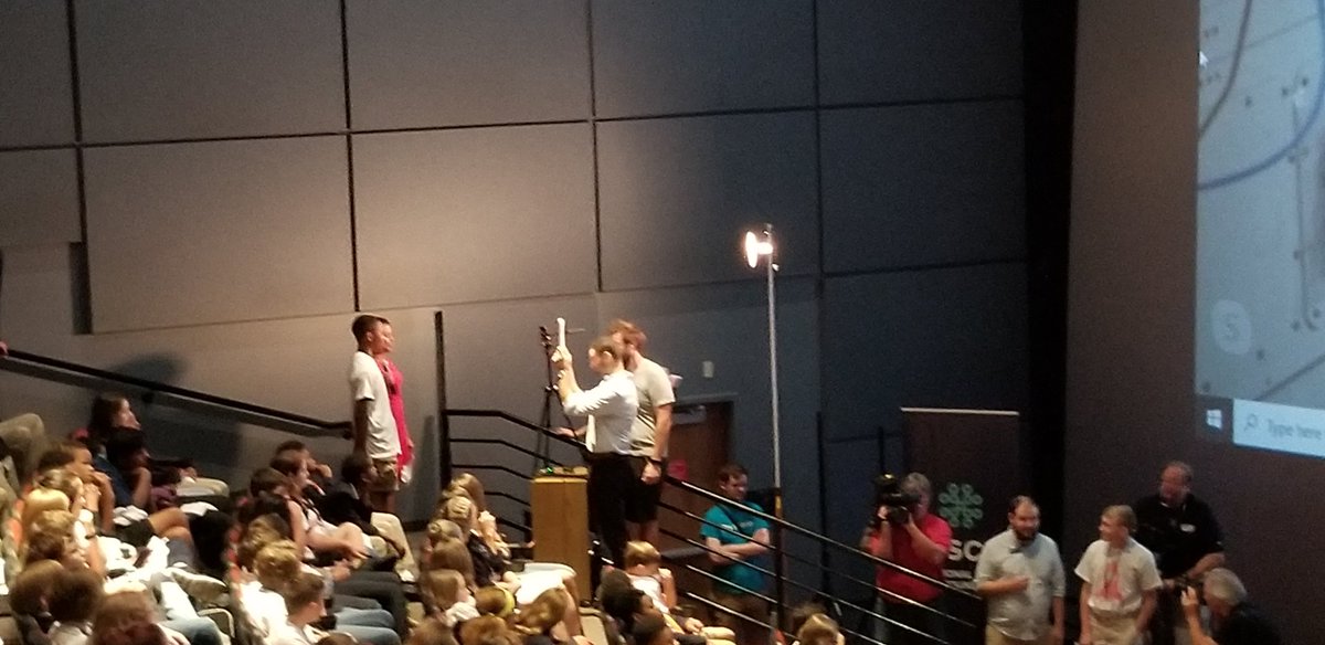 millerscience87's tweet photo. @DrakesCreekMS students asking @NASA astronauts on the ISS questions submitted by middle school students from around the us. https://t.co/EZ9qvO39LI