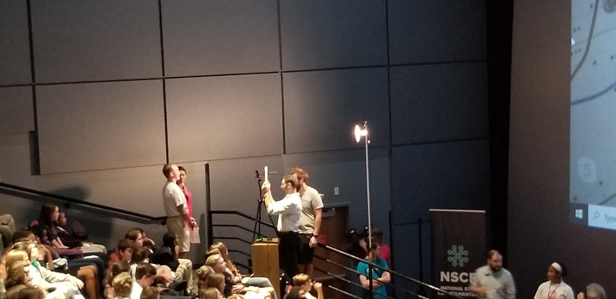 millerscience87's tweet photo. @DrakesCreekMS students asking @NASA astronauts on the ISS questions submitted by middle school students from around the us. https://t.co/EZ9qvO39LI
