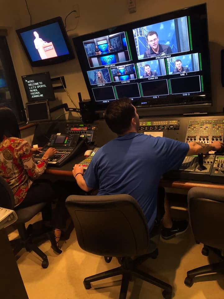 lutvonline's tweet photo. It's been a busy 3 weeks around here. We've already filmed so many events! MOVP, MOACAC, Coaches Shows and Student News.

Football will be LIVE on the LUTV channel tomorrow, be sure to tune in! 

Here's some photos of our students working hard! https://t.co/7E4nK8MCJD
